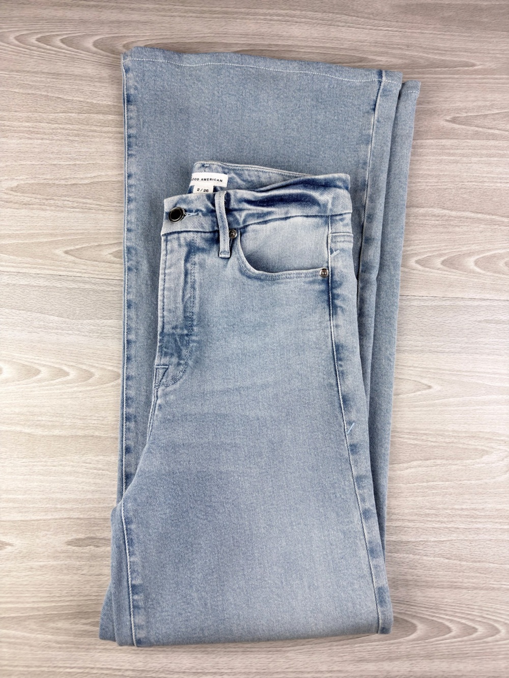 Good American Good Waist Soft Tech High Waist Palazzo Jeans Size 26 - Picture 8 of 15